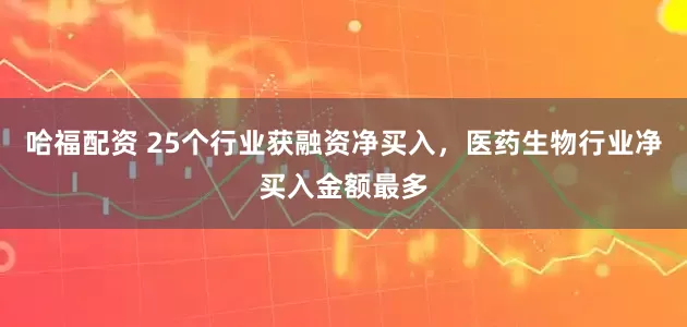 哈福配资 25个行业获融资净买入，医药生物行业净买入金额最多